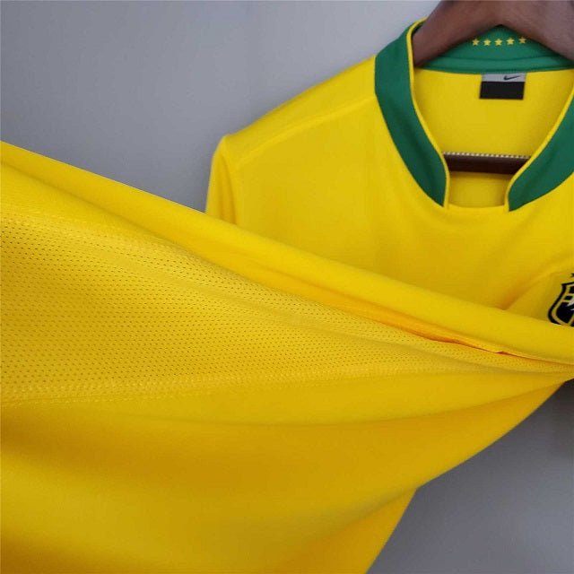 finekeys Retro Brazil Home Soccer Football Jersey World Cup 2006 Men Adult Ronaldinho #10 M / Ronaldinho #10