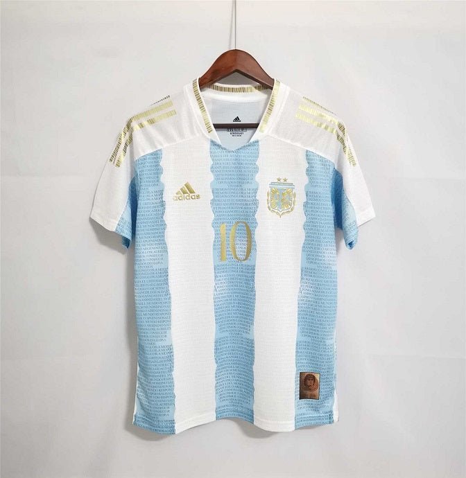 Retro 2021 Argentina Home Maradona Commemorative Edition Jersey - Kitsociety