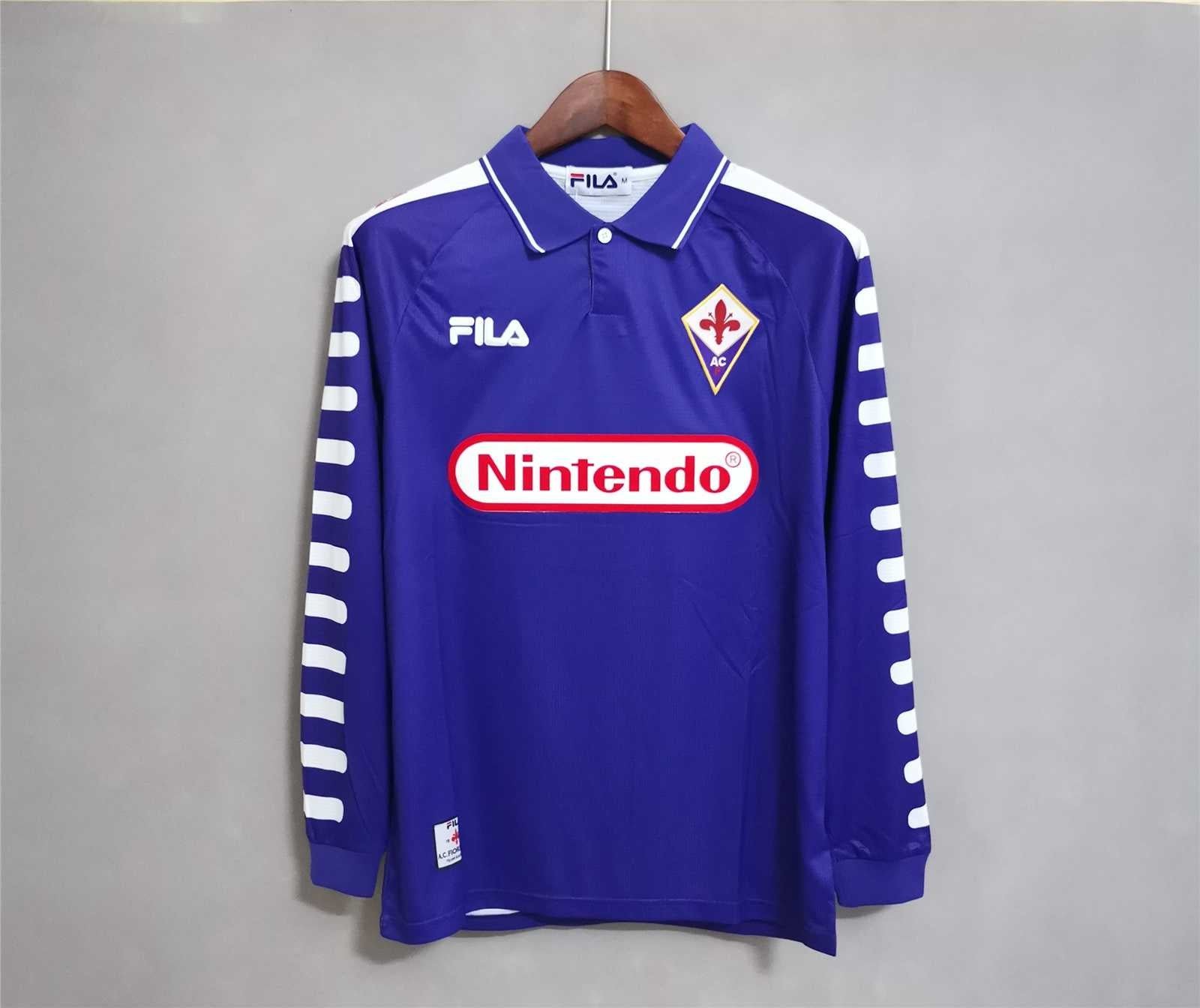 ACF Fiorentina 98/99 Long Sleeve Home Batistuta 9 Football Soccer Rare  Vintage