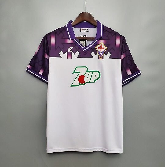 Match worn/issued Fiorentina home shirt 1992-1993 by #5 (Faccenda)