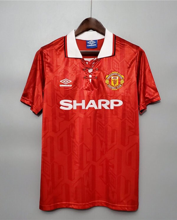 green 1990-1992 manchester united retro sharp long sleeve